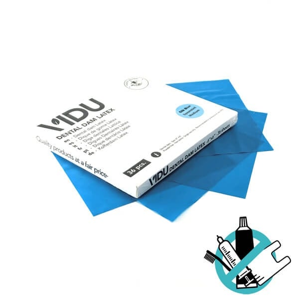 Digues en caoutchouc bleu 36 pcs - VIDU