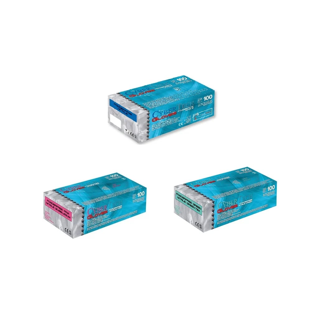 Gants nitrile sans poudre Premium ultra-résistants - Cybertech